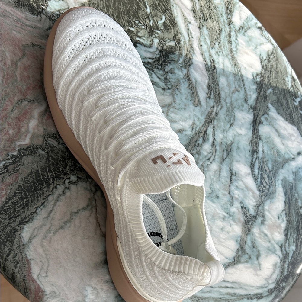 APL Ivory Knit Sneakers with Sandstone Sole